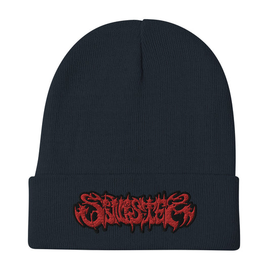 Red Branded Embroidered Beanie