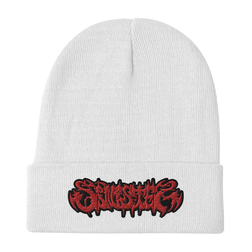 Red Branded Embroidered Beanie